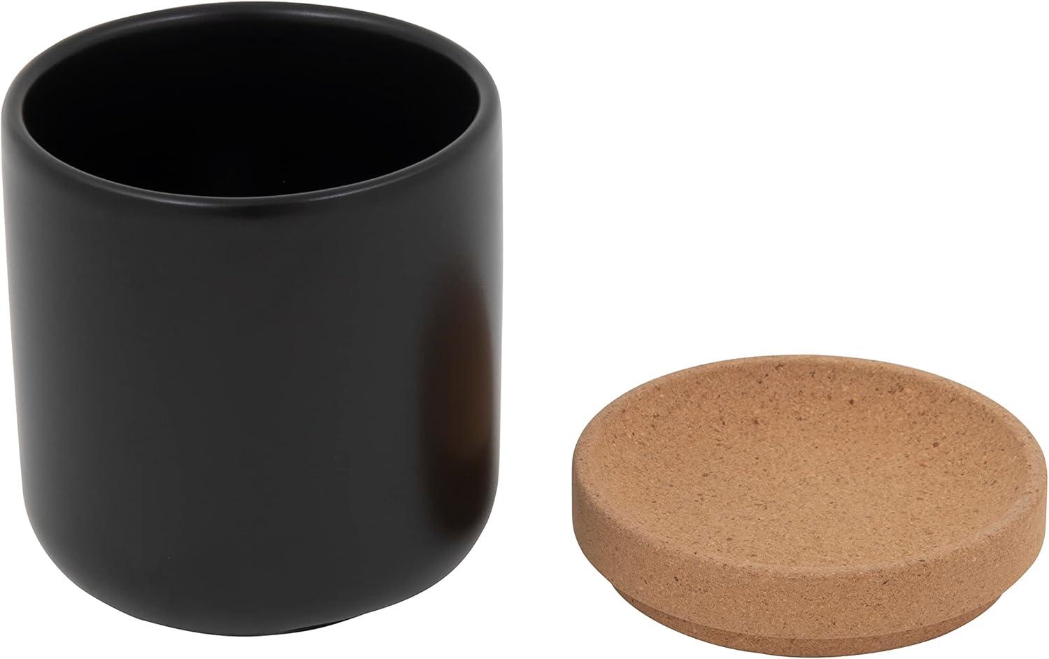 image:imageCeramic and Cork Breathable Garlic Keeper to Allow Air Flor for Freshness Stackable Space Saving Cork Lid Natural Cork and Red CeramicBlack