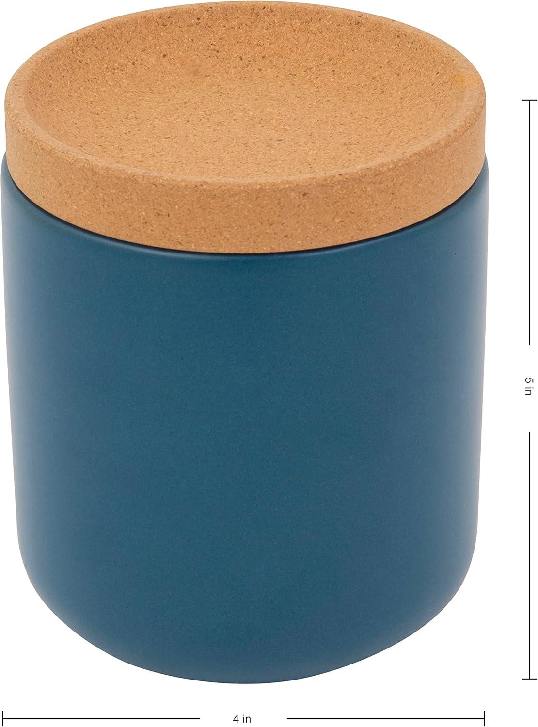 image:imageCeramic and Cork Breathable Garlic Keeper to Allow Air Flor for Freshness Stackable Space Saving Cork Lid Natural Cork and Red CeramicTeal