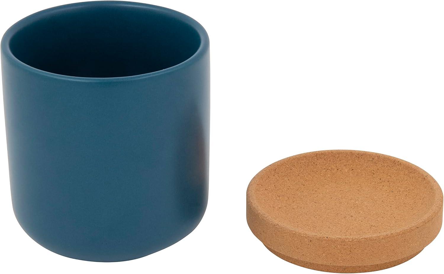 image:imageCeramic and Cork Breathable Garlic Keeper to Allow Air Flor for Freshness Stackable Space Saving Cork Lid Natural Cork and Red CeramicTeal
