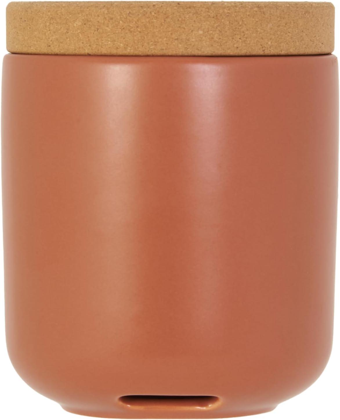 image:imageCeramic and Cork Breathable Garlic Keeper to Allow Air Flor for Freshness Stackable Space Saving Cork Lid Natural Cork and Red CeramicTerra Cotta