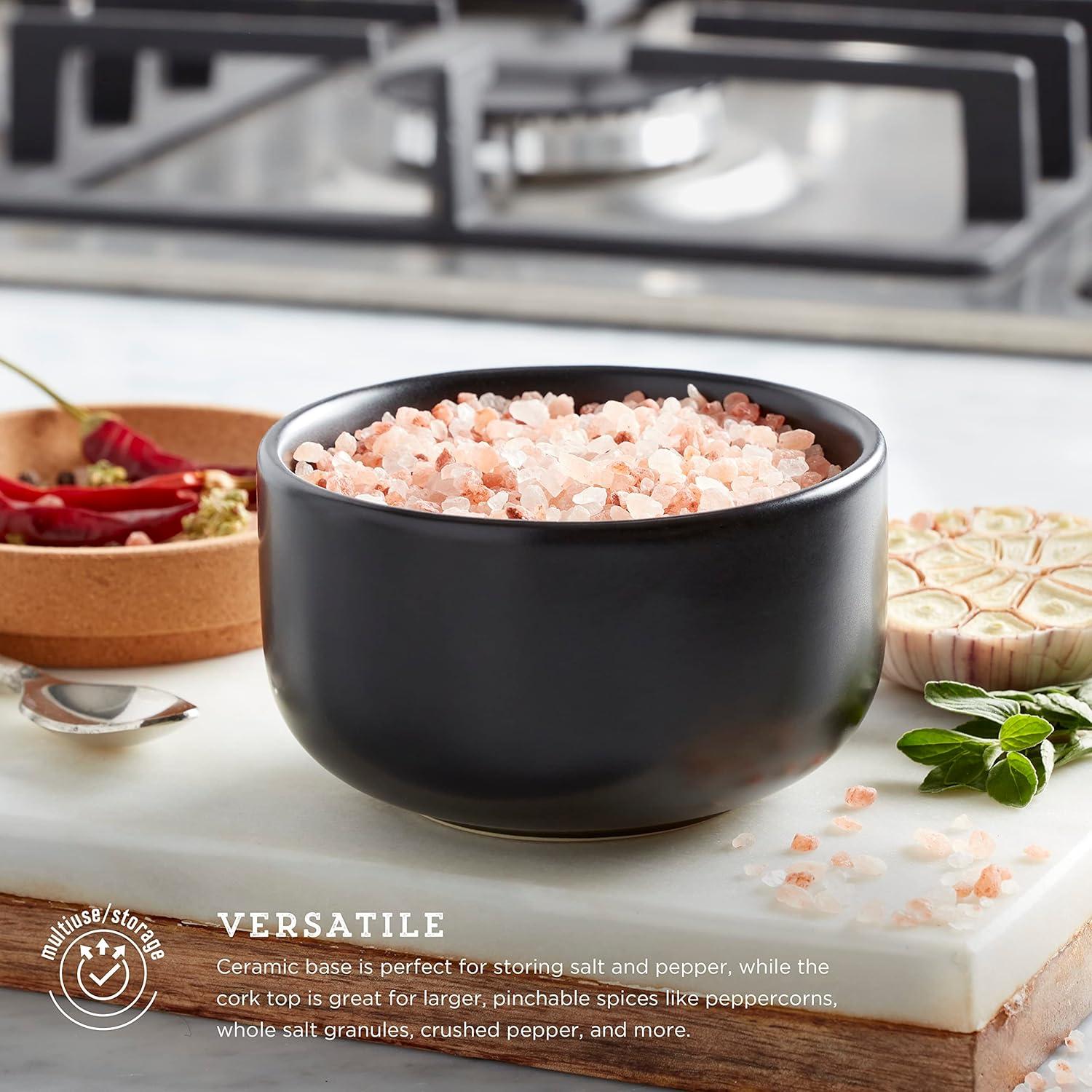 image:imageKamenstein Ceramic and Cork Salt Pig with Easy Lift Lid for Easy Access BlackBlack