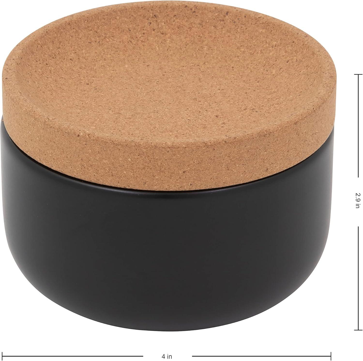 image:imageKamenstein Ceramic and Cork Salt Pig with Easy Lift Lid for Easy Access BlackBlack