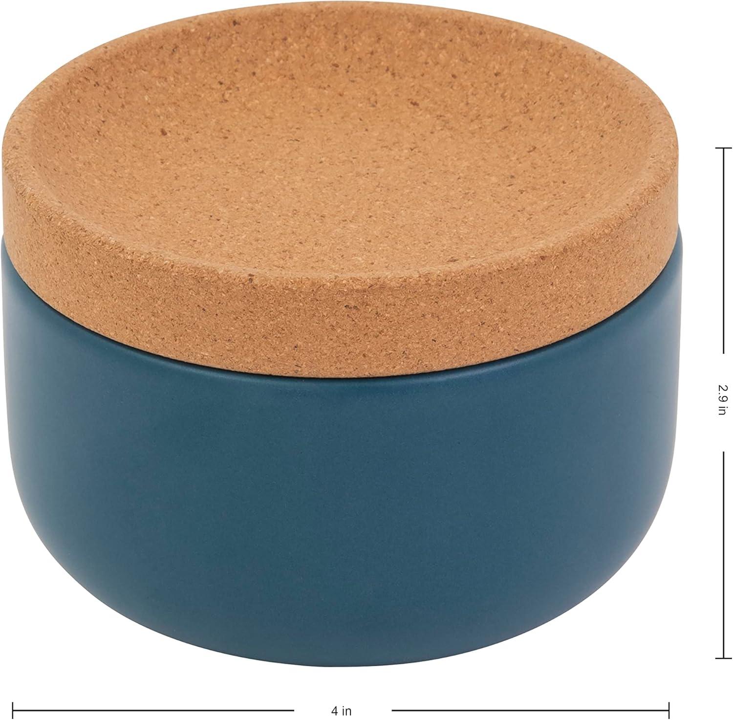 image:imageKamenstein Ceramic and Cork Salt Pig with Easy Lift Lid for Easy Access BlackTeal