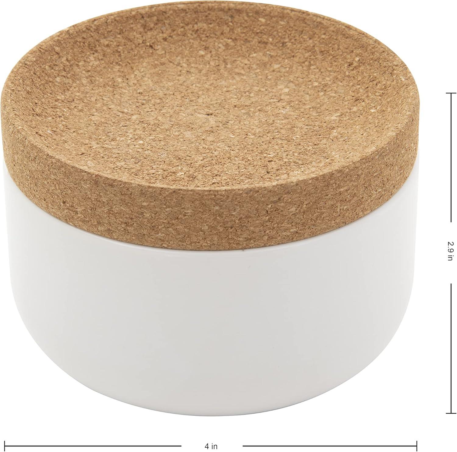 image:imageKamenstein Ceramic and Cork Salt Pig with Easy Lift Lid for Easy Access BlackWhite