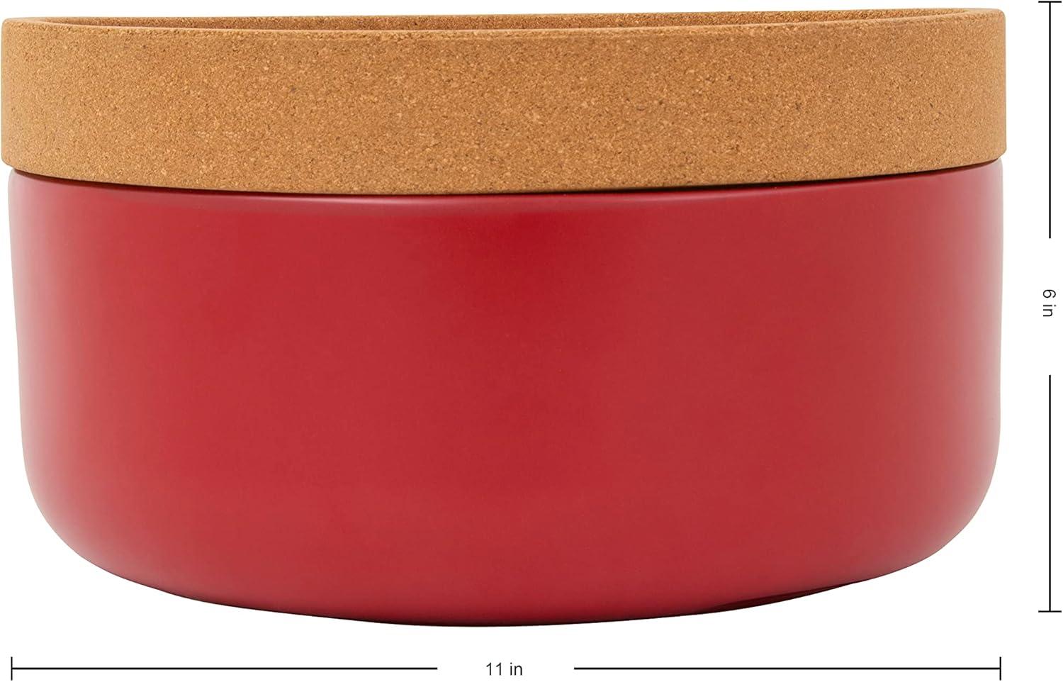image:imageKamenstein Ceramic and Cork Set of 3 Stackable Canisters 12 qt 1 qt 2 qt WhiteRed