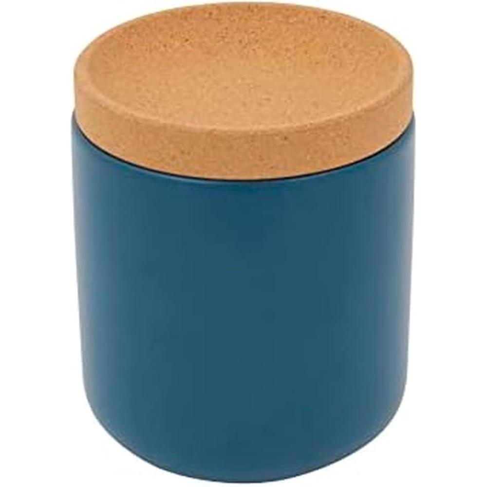 image:imageCeramic and Cork Breathable Garlic Keeper to Allow Air Flor for Freshness Stackable Space Saving Cork Lid Natural Cork and Red CeramicTeal