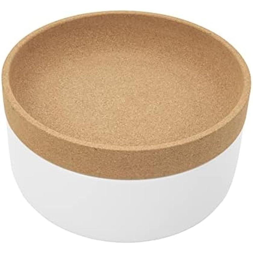 image:imageCeramic and Cork Large Breathable Produce Bowl with Lid to Naturally Extend Produce Freshness Natural Cork and Teal CeramicWhite