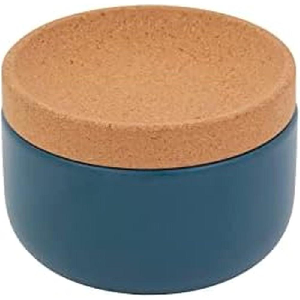 image:imageKamenstein Ceramic and Cork Salt Pig with Easy Lift Lid for Easy Access BlackTeal