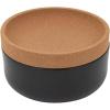 image:imageCeramic and Cork Large Breathable Produce Bowl with Lid to Naturally Extend Produce Freshness Natural Cork and Teal CeramicBlack