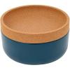 image:imageCeramic and Cork Large Breathable Produce Bowl with Lid to Naturally Extend Produce Freshness Natural Cork and Teal CeramicTeal
