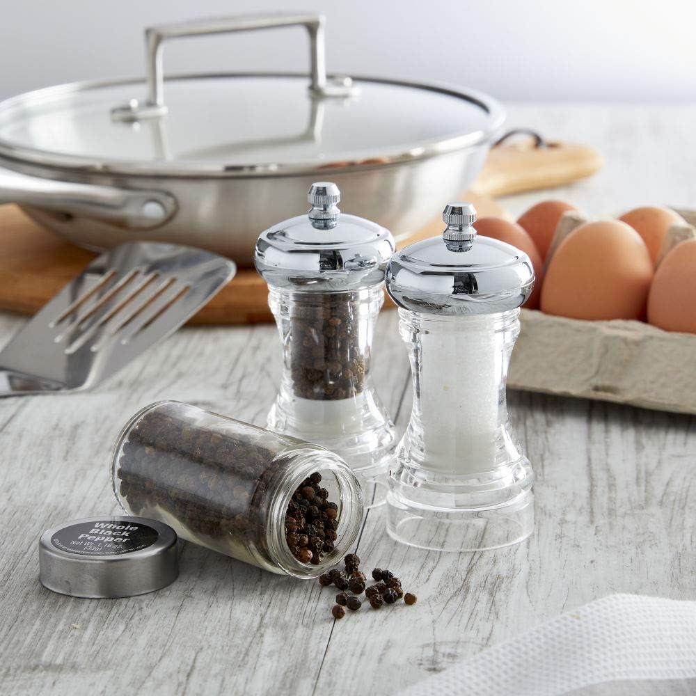 image:imageKAMENSTEIN Dual Plastic Grinder Filled with Sea Salt and Pepper Chrome