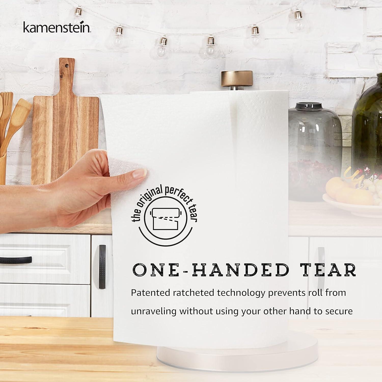 image:imageKamenstein 5114965 Perfect Tear Paper Towel Holder 13Inch Dark BrownBrushed Gold