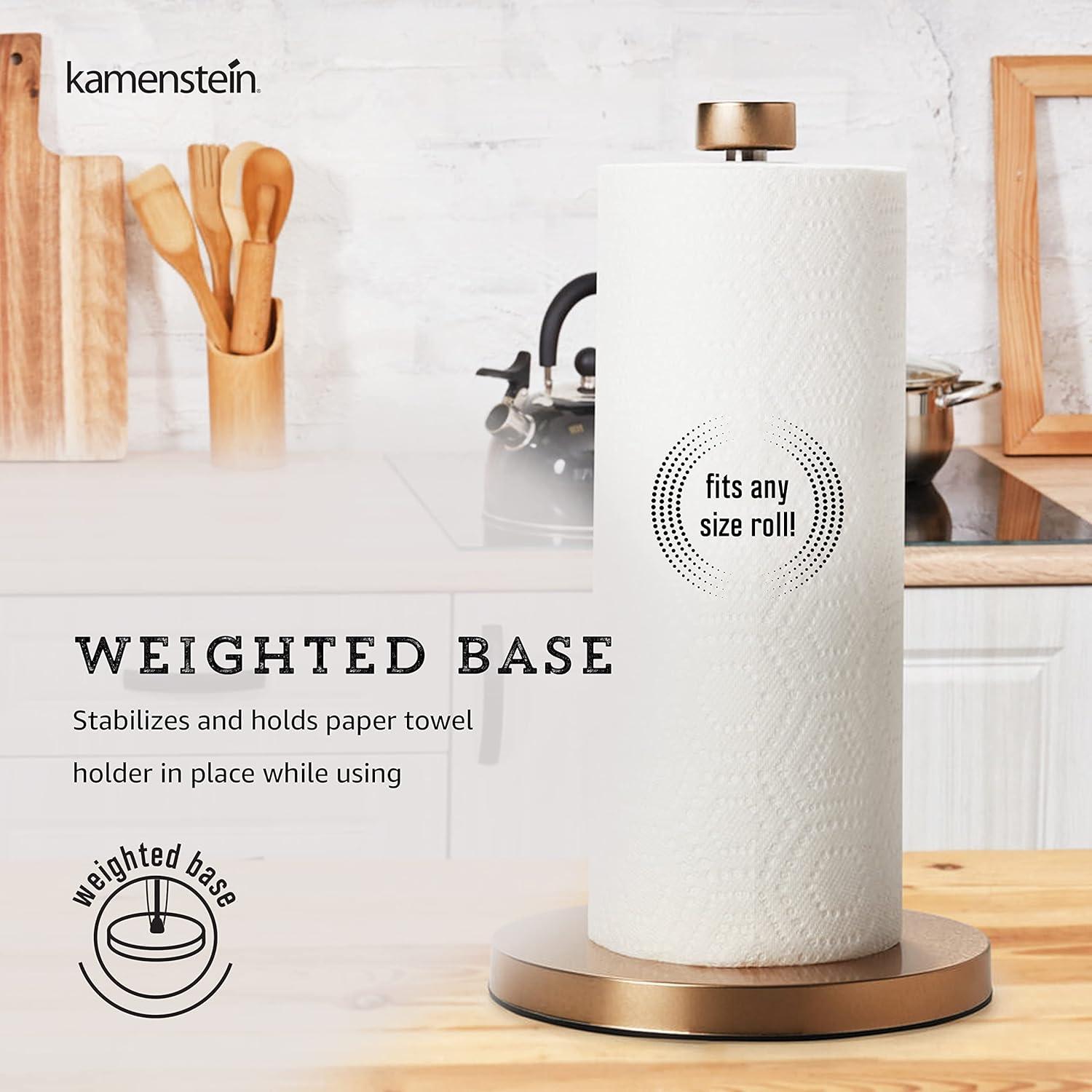 image:imageKamenstein 5114965 Perfect Tear Paper Towel Holder 13Inch Dark BrownBrushed Gold