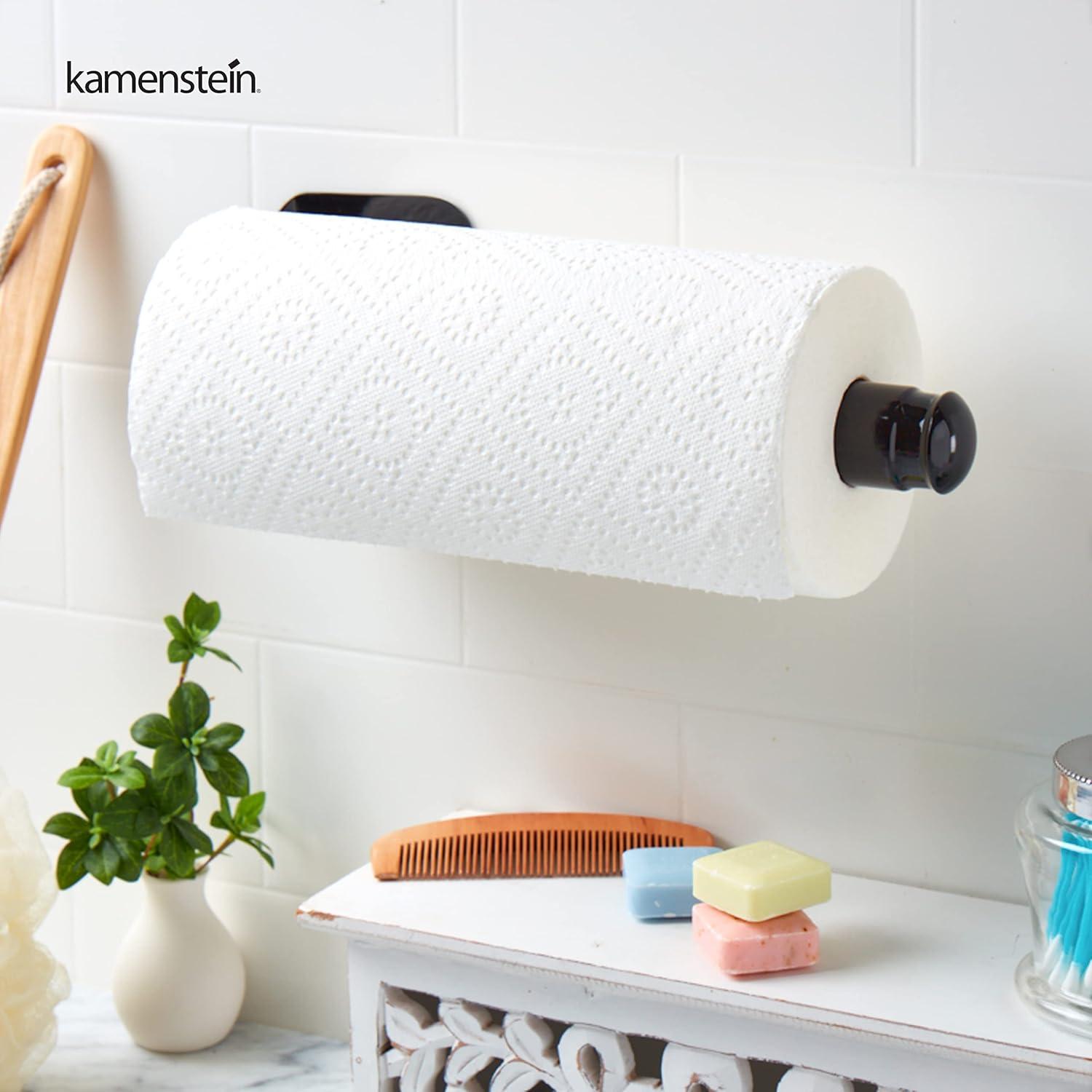 image:imageKamenstein 5136780 Perfect Tear Patented Wall Mount Paper Towel Holder with Rounded Finial 14Inch Black14Inch