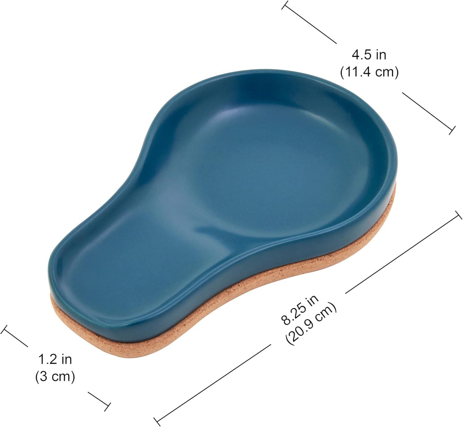 image:imageKamenstein Ceramic and Cork Spoon Rest for Kitchen Counter and Stovetop Protection from Spills and Scratches natural cork and white ceramicTeal
