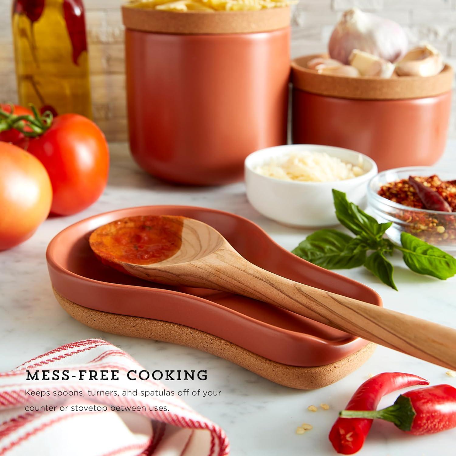 image:imageKamenstein Ceramic and Cork Spoon Rest for Kitchen Counter and Stovetop Protection from Spills and Scratches natural cork and white ceramicTerra Cotta