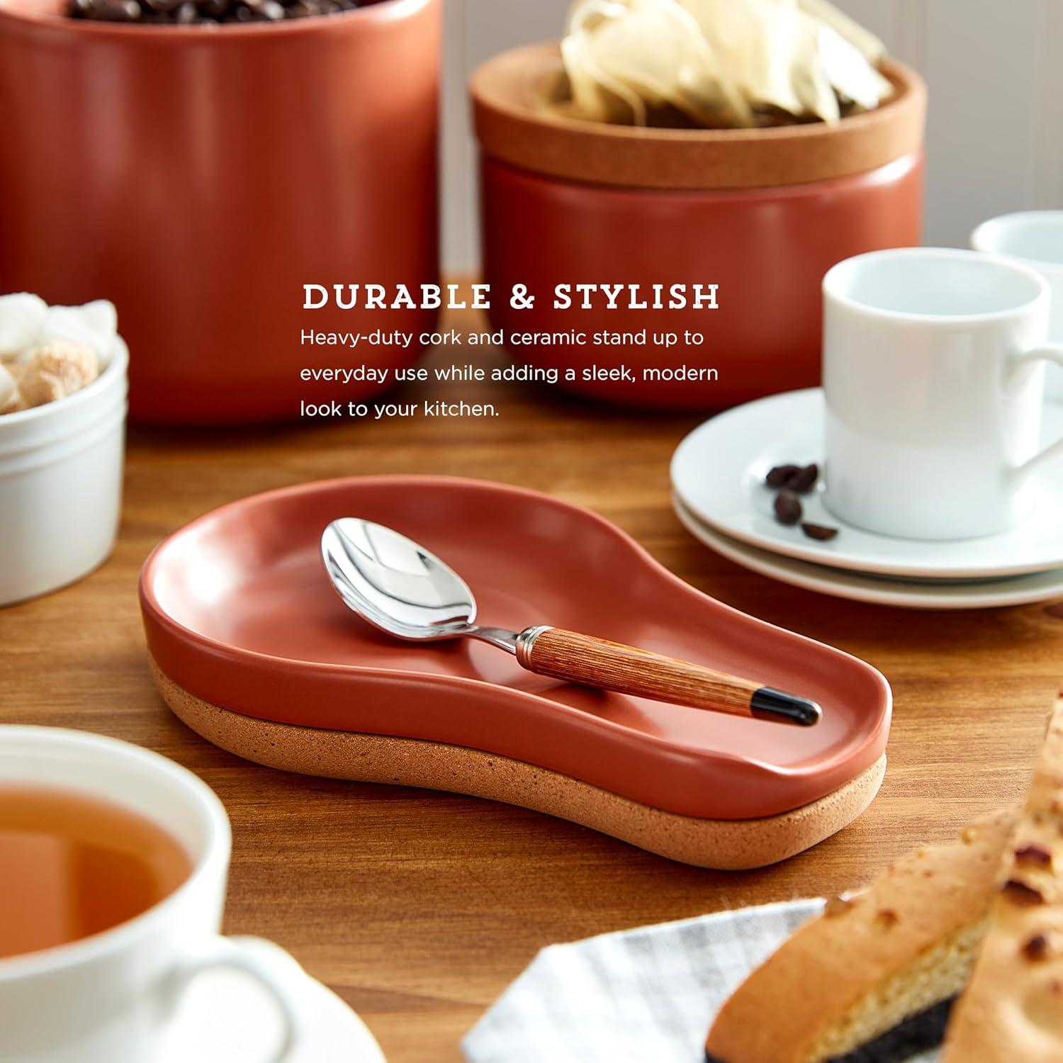 image:imageKamenstein Ceramic and Cork Spoon Rest for Kitchen Counter and Stovetop Protection from Spills and Scratches natural cork and white ceramicTerra Cotta