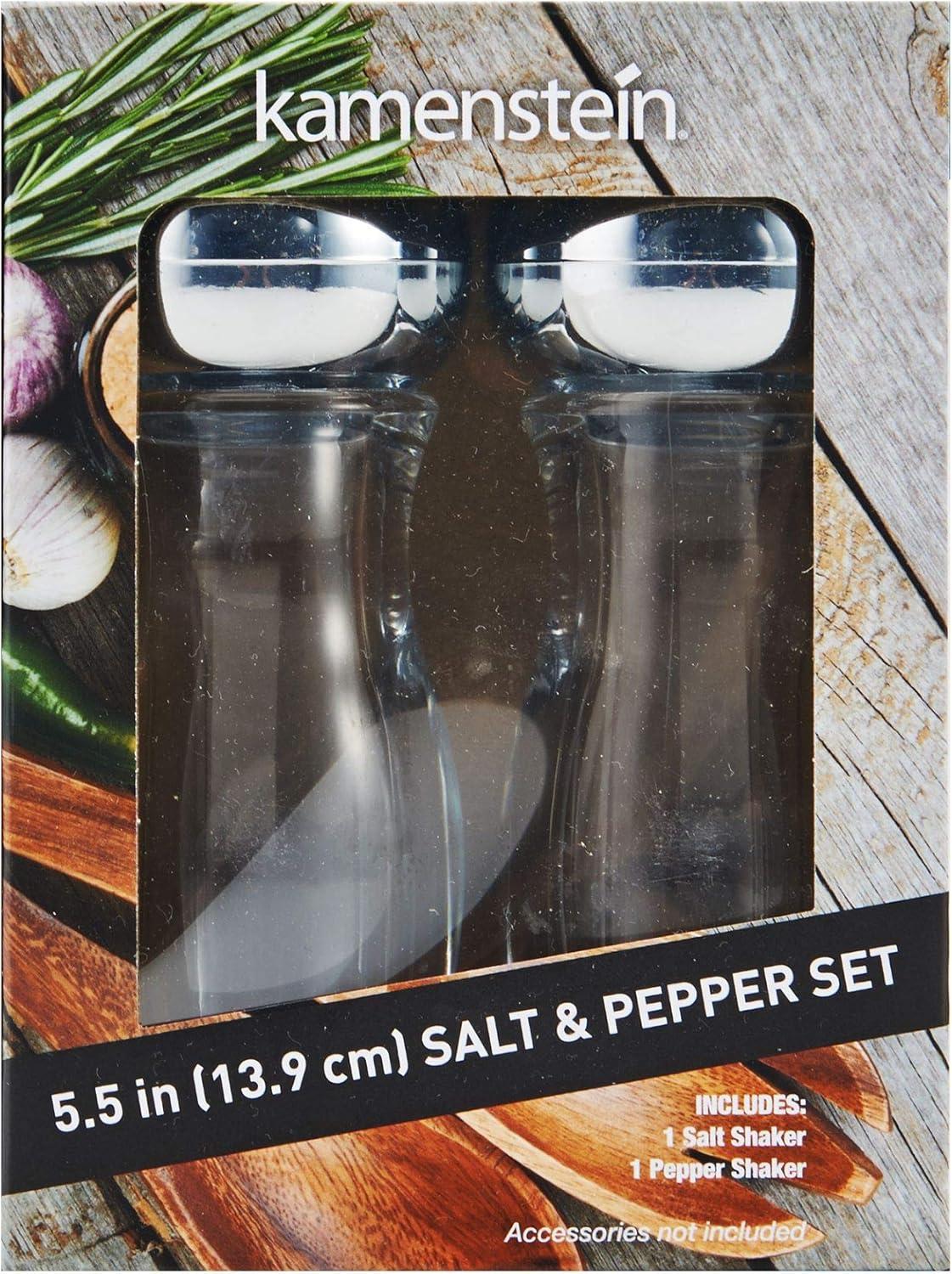 image:imageKamenstein Chrome Salt and Pepper Shaker Set 55inch