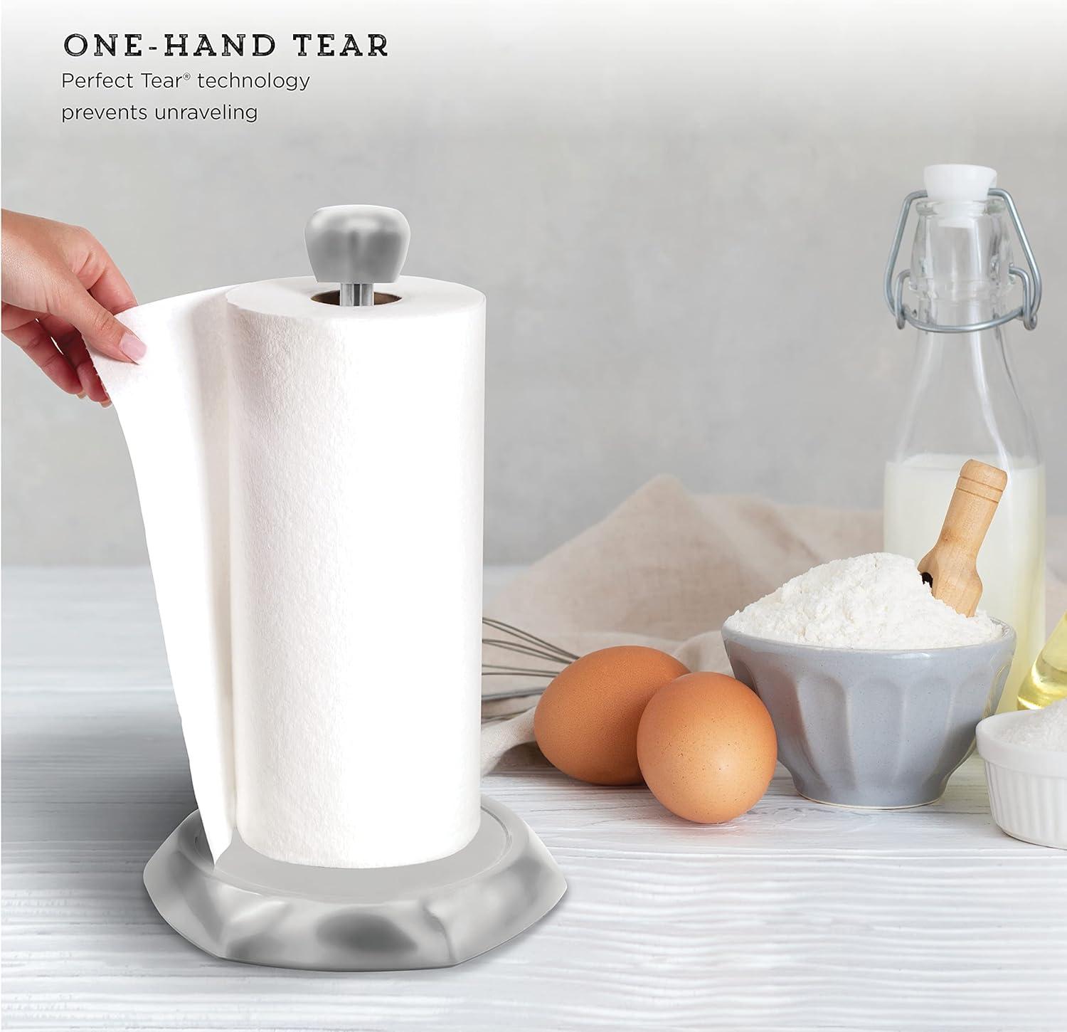 image:imageKamenstein Hexagon Base Perfect Tear Stainless Steel Countertop Paper Towel Holder One Handed Pull No Unraveling Weighted Base Prevents Tipping 14 Inch