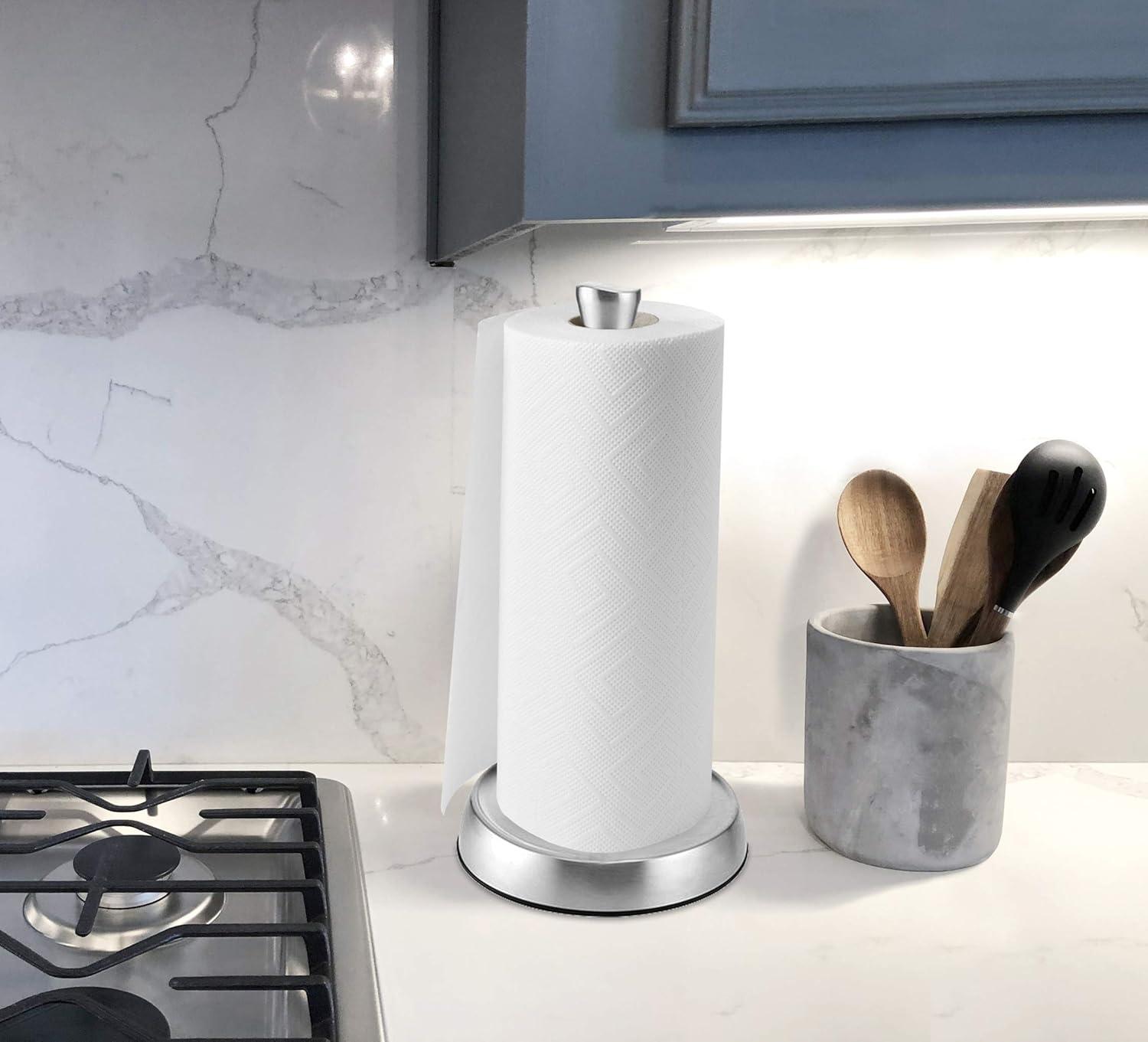 image:imageKamenstein Perfect Tear Low Profile Stainless Steel Countertop Paper Towel Holder One Handed Pull No Unraveling Weighted Base to Prevent Tipping 13 Inch728W x 728H