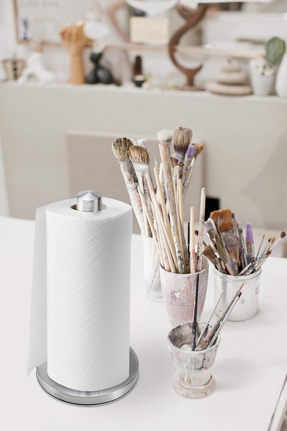 image:imageKamenstein Perfect Tear Low Profile Stainless Steel Countertop Paper Towel Holder One Handed Pull No Unraveling Weighted Base to Prevent Tipping 13 Inch728W x 728H