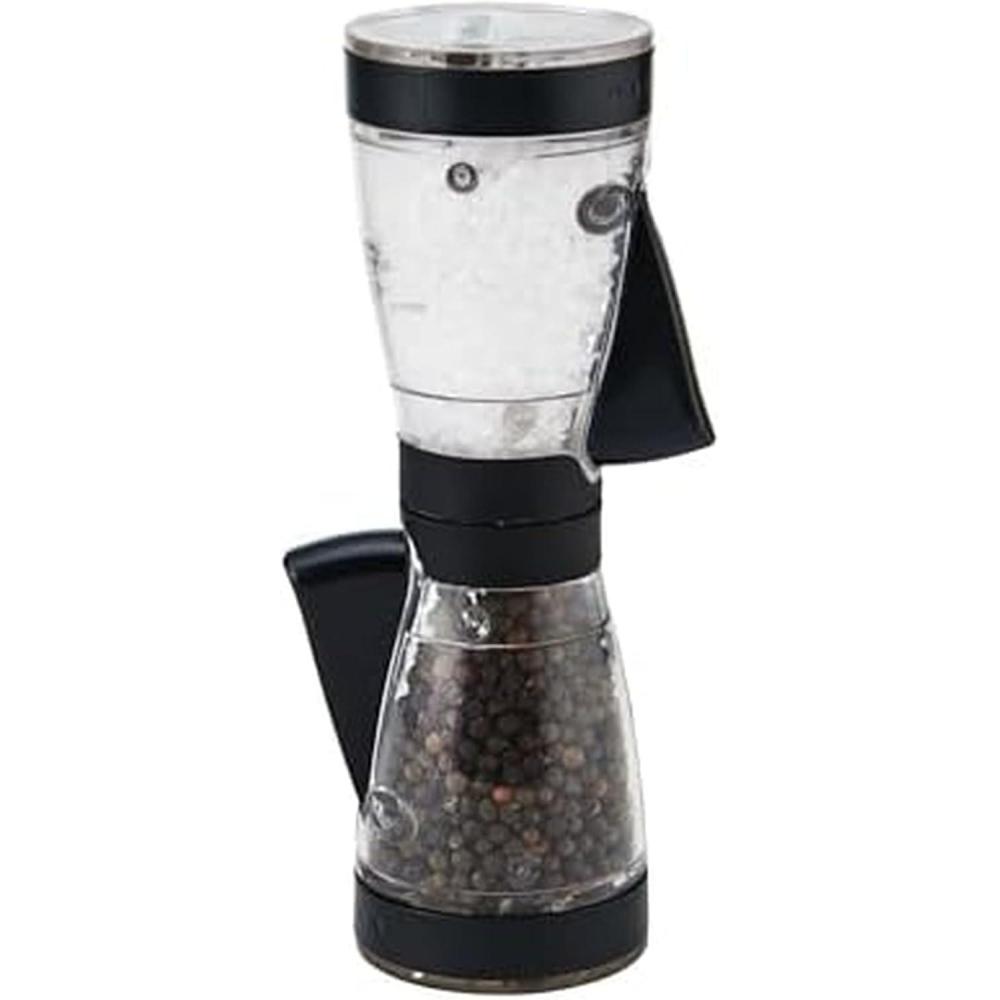 image:imageKAMENSTEIN OneHanded 2ina1 Dual Salt and Pepper GrinderAdjustable and Refillable 8Inch Black