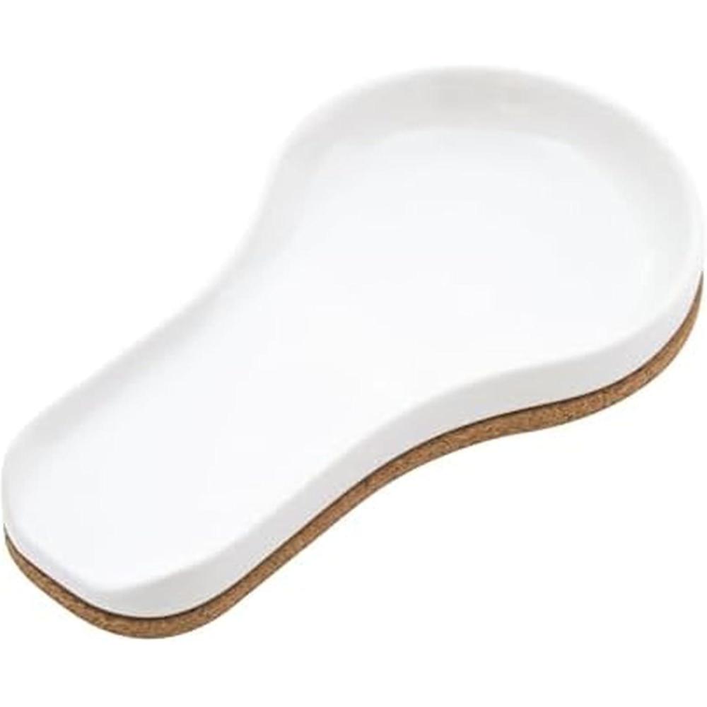 image:imageKamenstein Ceramic and Cork Spoon Rest for Kitchen Counter and Stovetop Protection from Spills and Scratches natural cork and white ceramicWhite