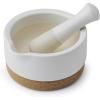 image:imageKamenstein Ceramic and Cork Mortar and Pestle Set  54 Inch Diameter Stain Resistant NonSlip Cork Base Modern Kitchen Design for Spices Herbs Garlic Guacamole