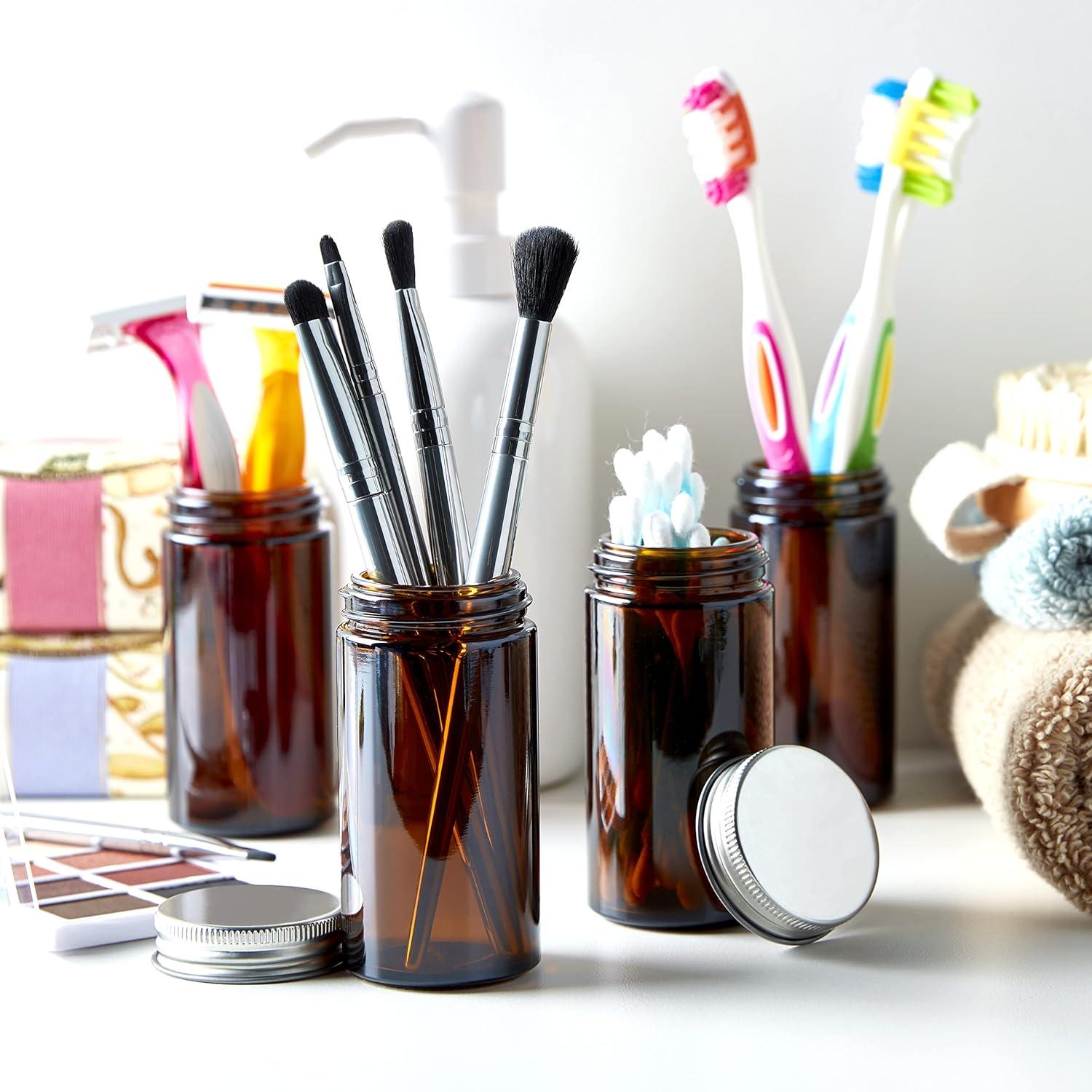 image:imageKamenstein 5244227 Empty Jars With Black Cap Set Of 12 3OunceAmber