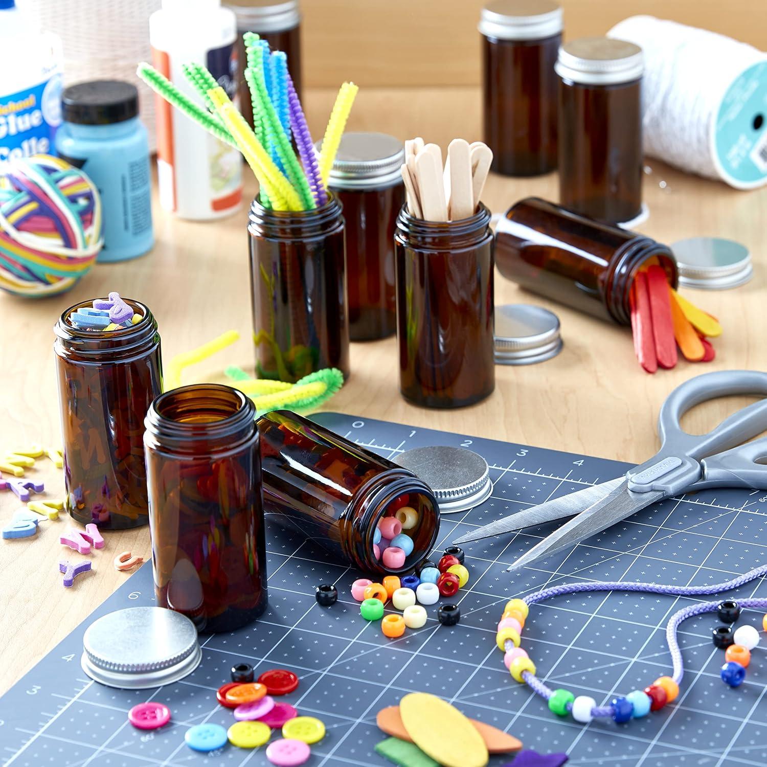 image:imageKamenstein 5244227 Empty Jars With Black Cap Set Of 12 3OunceAmber