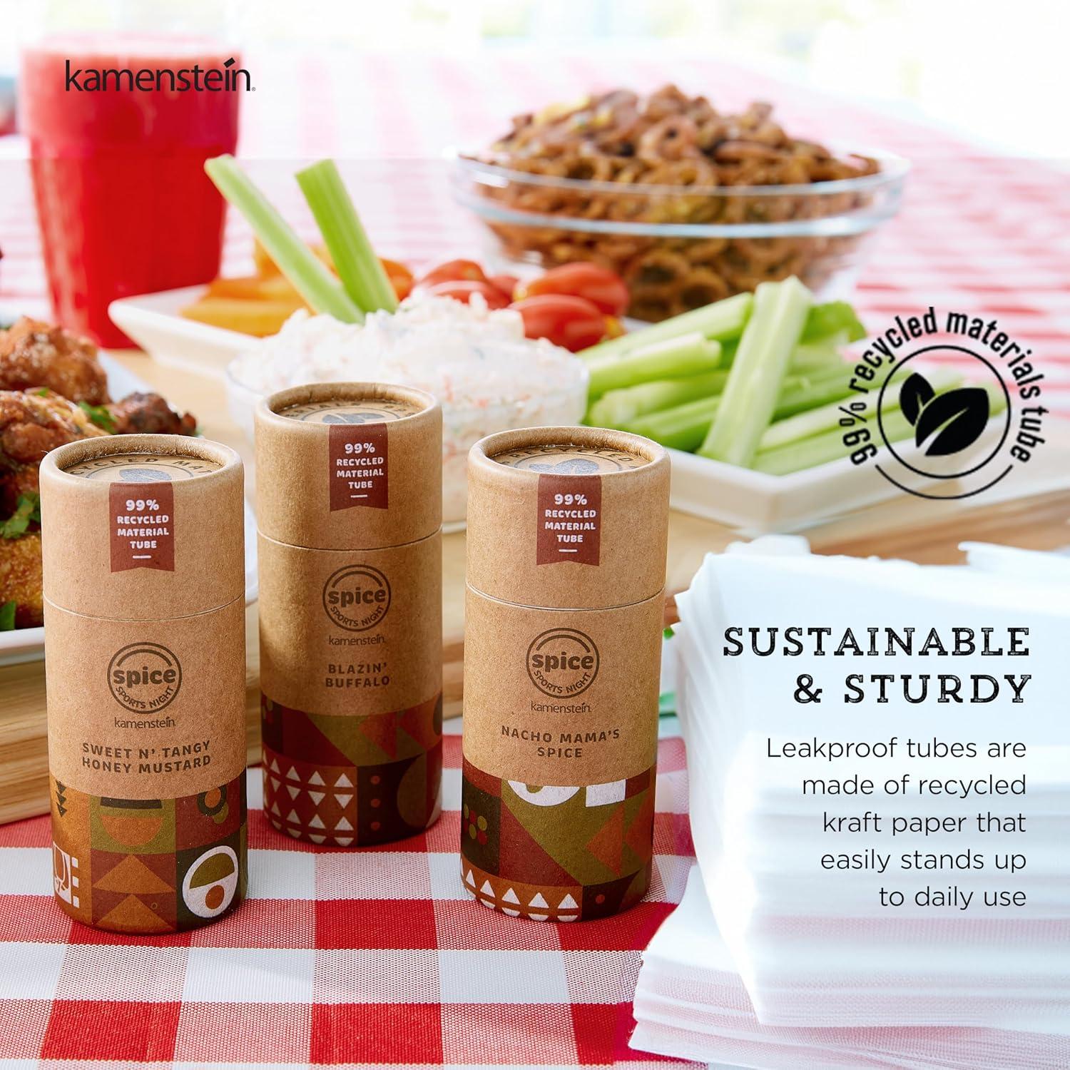image:imageKamenstein Kraft Paper Spice Tube Set Packaging made of 99 percent recycled material with Spices Included Tex Mex TwistTasty Tailgates