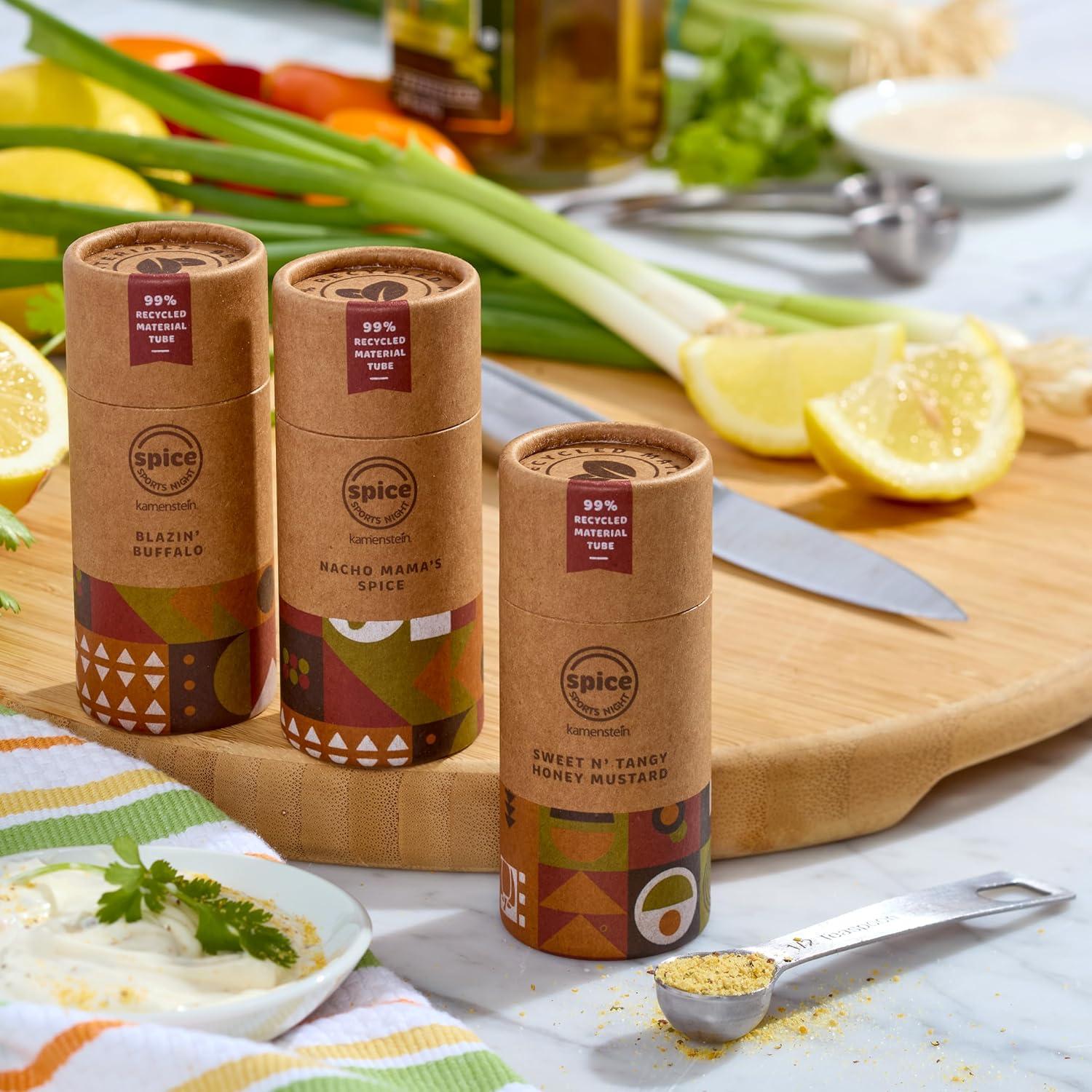 image:imageKamenstein Kraft Paper Spice Tube Set Packaging made of 99 percent recycled material with Spices Included Tex Mex TwistTasty Tailgates