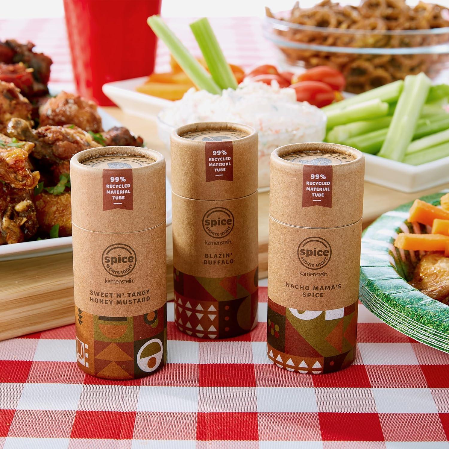 image:imageKamenstein Kraft Paper Spice Tube Set Packaging made of 99 percent recycled material with Spices Included Tex Mex TwistTasty Tailgates