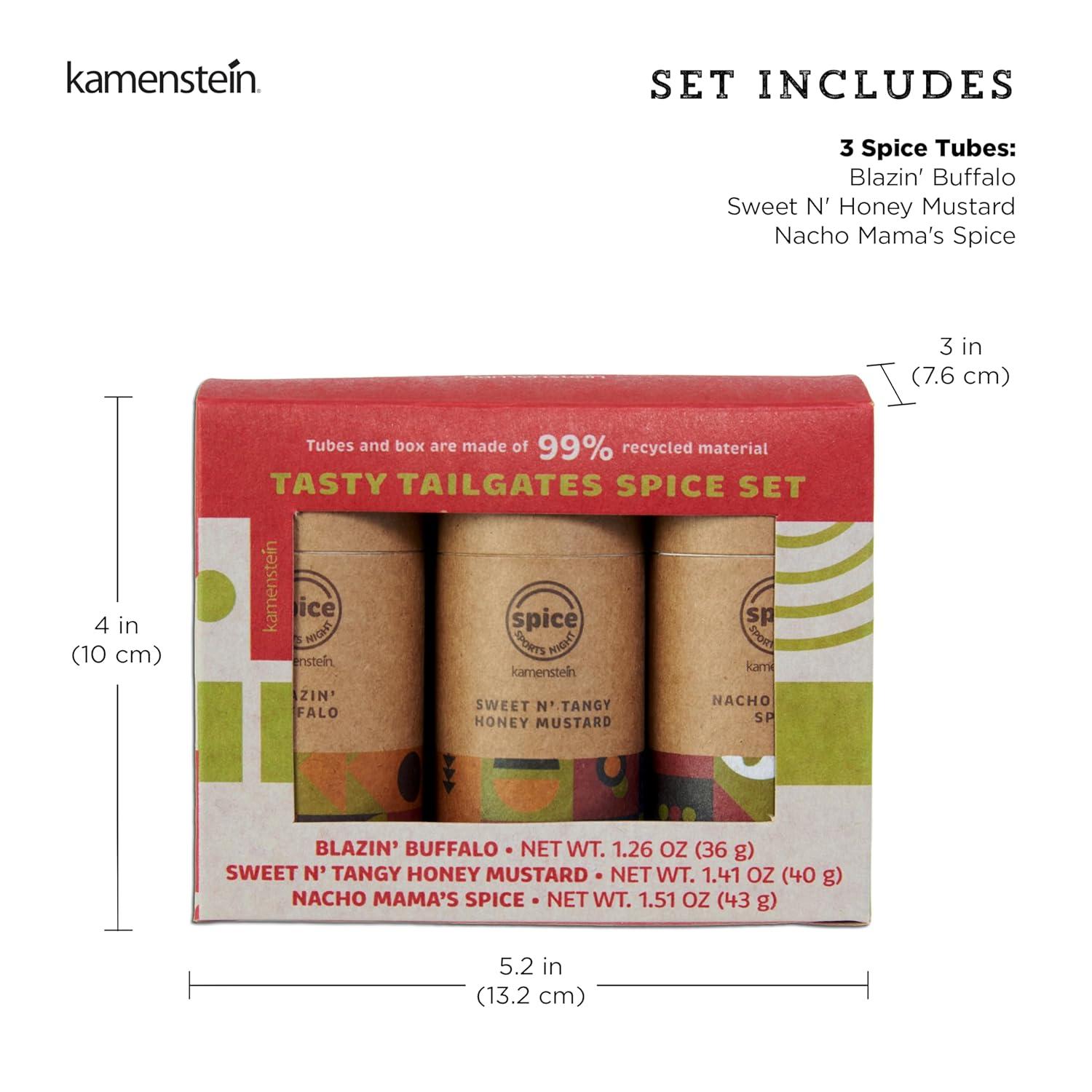 image:imageKamenstein Kraft Paper Spice Tube Set Packaging made of 99 percent recycled material with Spices Included Tex Mex TwistTasty Tailgates