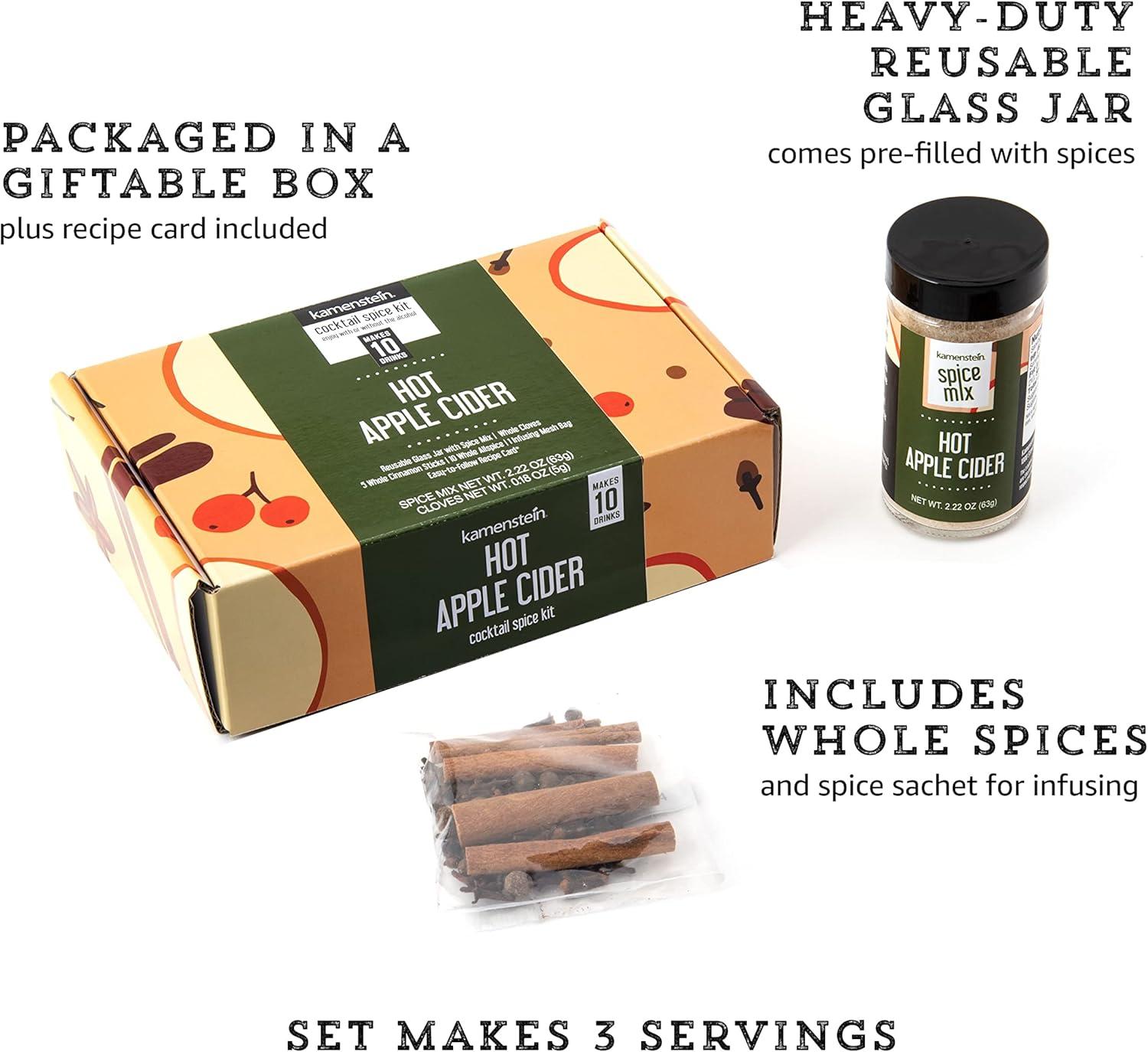 image:imageKamenstein Mulled Wine Cocktail Set Giftbox Includes Everyting to Make the Perfect Seasonal for 12 Servings Pre Measured Spices Gift Holiday Entertaining or Hosting 675 x 425 x 2InchHot Apple Cider