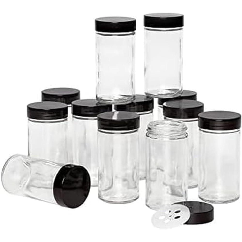 image:imageKamenstein 5244227 Empty Jars With Black Cap Set Of 12 3OunceBlack
