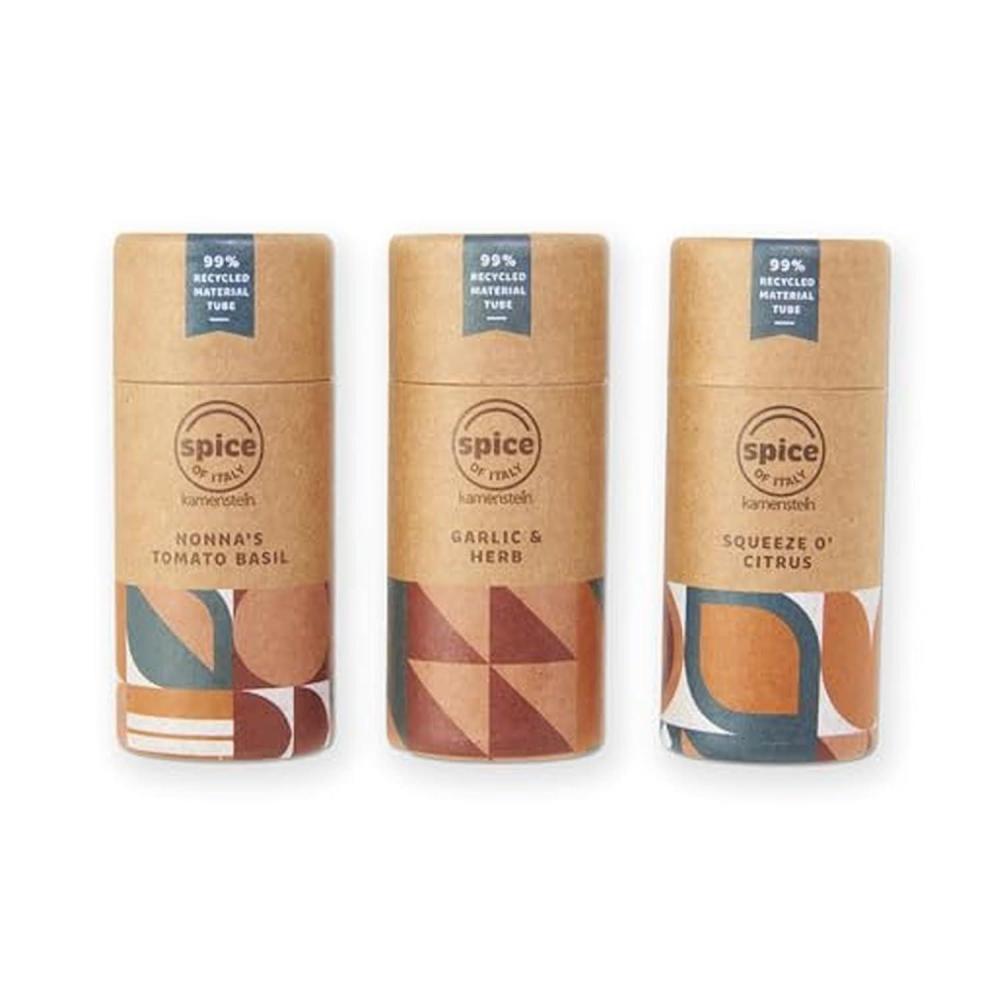 image:imageKamenstein Kraft Paper Spice Tube Set Packaging made of 99 percent recycled material with Spices Included Tex Mex TwistMediterannean Mixes
