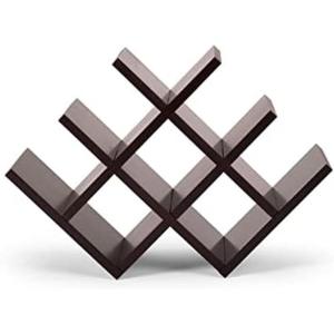 Kamenstein Butterfly Countertop Free-Standing Wooden Wine Rack, Dark Brown, 8-Bottle -(8-Bottle)