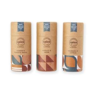 Kamenstein Kraft Paper Spice Tube Set, Packaging made of 99 percent recycled material, with Spices Included, Tex Mex Twist(Mediterannean Mixes)