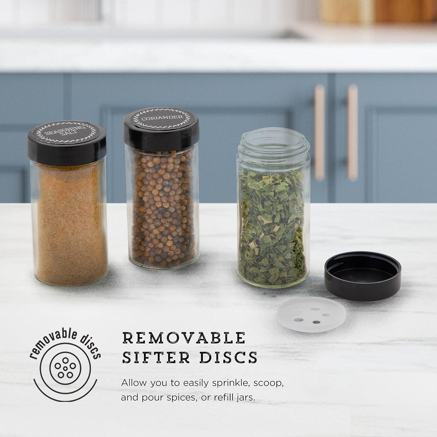 image:imageKamenstein 16 Jar Montauk Revolving Countertop Spice Rack Organizer with Spices Included FREE Spice Refills for 5 Years Chrome with Black CapsBlack