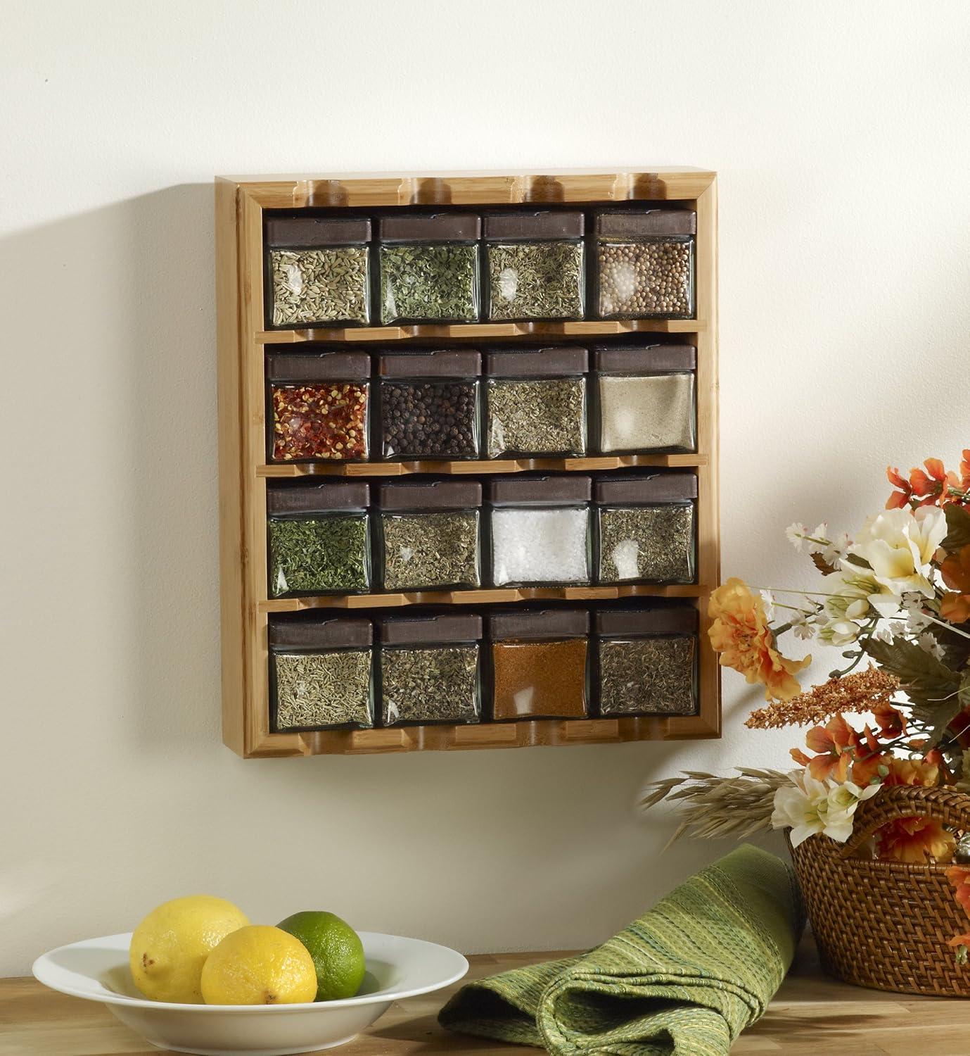 image:imageKamenstein 16 Jar Warner Revolving Countertop Spice Rack Organizer with Lift amp Pour Caps and Spices Included FREE Spice Refills for 5 years Stainless Steel amp Bamboo with Black Caps16Cube Bamboo Inspirations