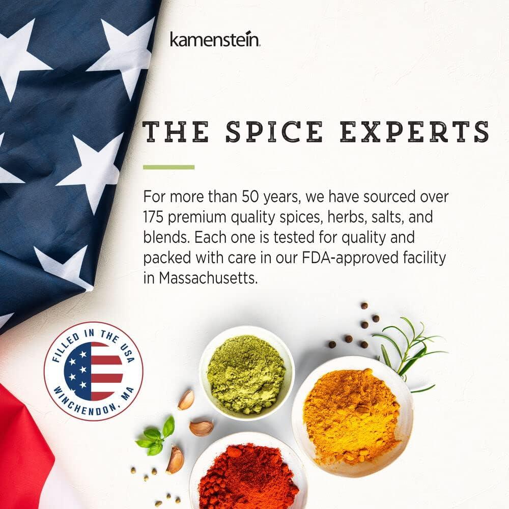 image:imageKamenstein 15 Jar Lincoln Countertop Spice Rack with Spices Included FREE Spice Refills for 5 Years Chrome with Black Caps 95 x 58 x 9