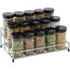 image:imageKamenstein 15 Jar Lincoln Countertop Spice Rack with Spices Included FREE Spice Refills for 5 Years Chrome with Black Caps  95 x 58 x 9